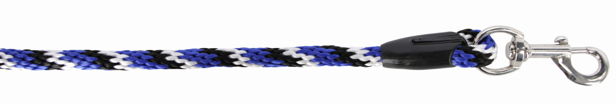 Uwiąz dla konia Mustang, zwykły karabińczyk, niebieski/czarny/biały, 200 cm, Covalliero - Cavalo